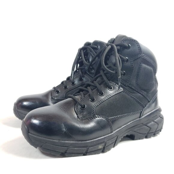 Interceptor Mens Size 7.5 Tactical Boots Black Leather - Picture 2 of 9
